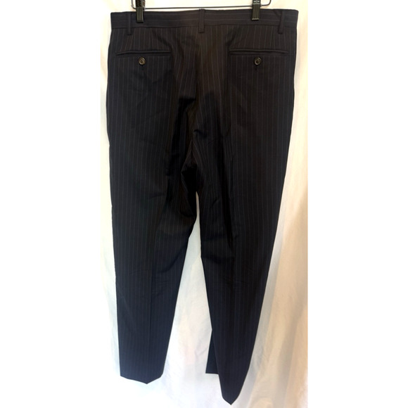 Paul Smith Mens Mohair Wool Blazer Suit Jacket 46 L Navy Pinstripe Pants Italy - Picture 12 of 14